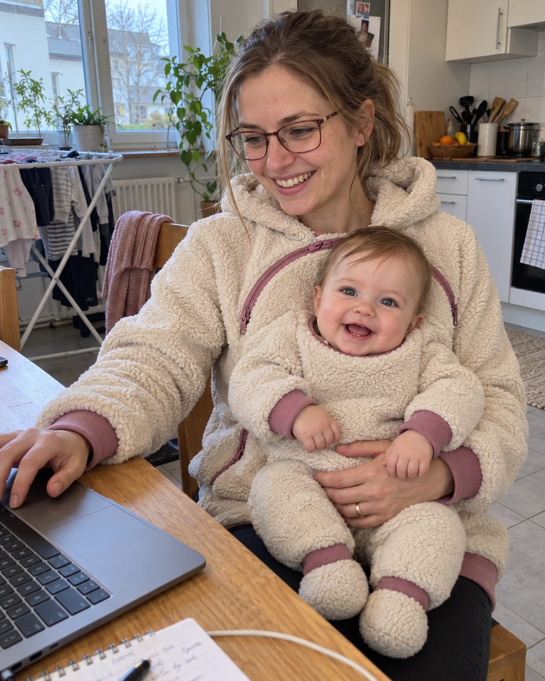 Customer photo review of NÄHLI Duo – Hoodie mit Babyeinsatz