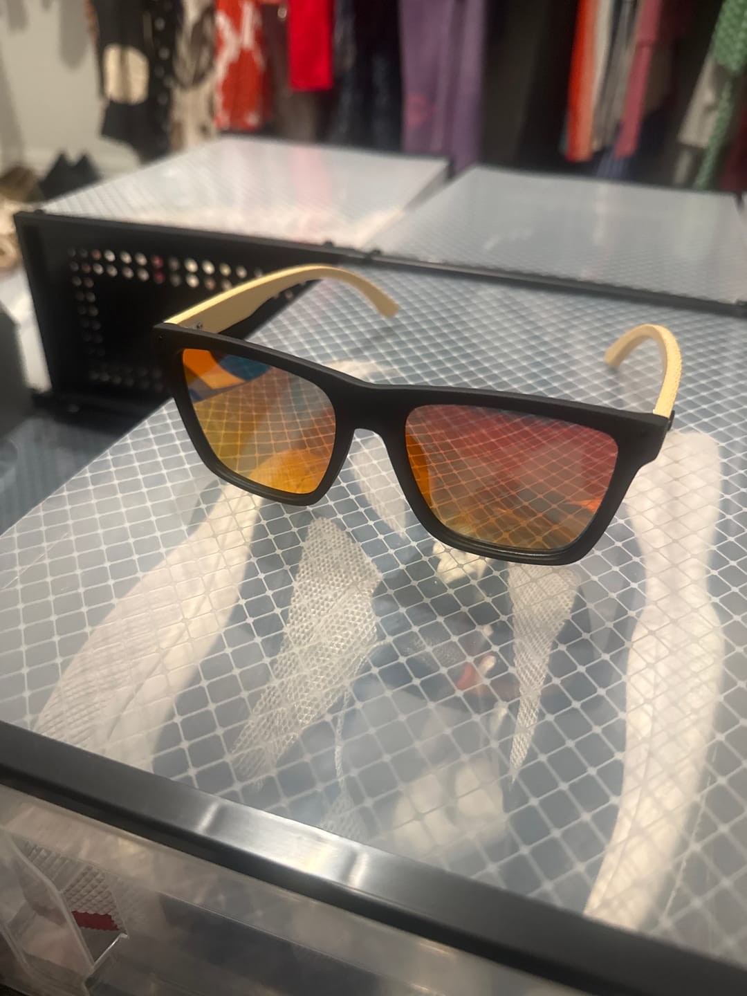 Customer photo review of 80Eighty® Polarized Bamboo Sunglasses - Red