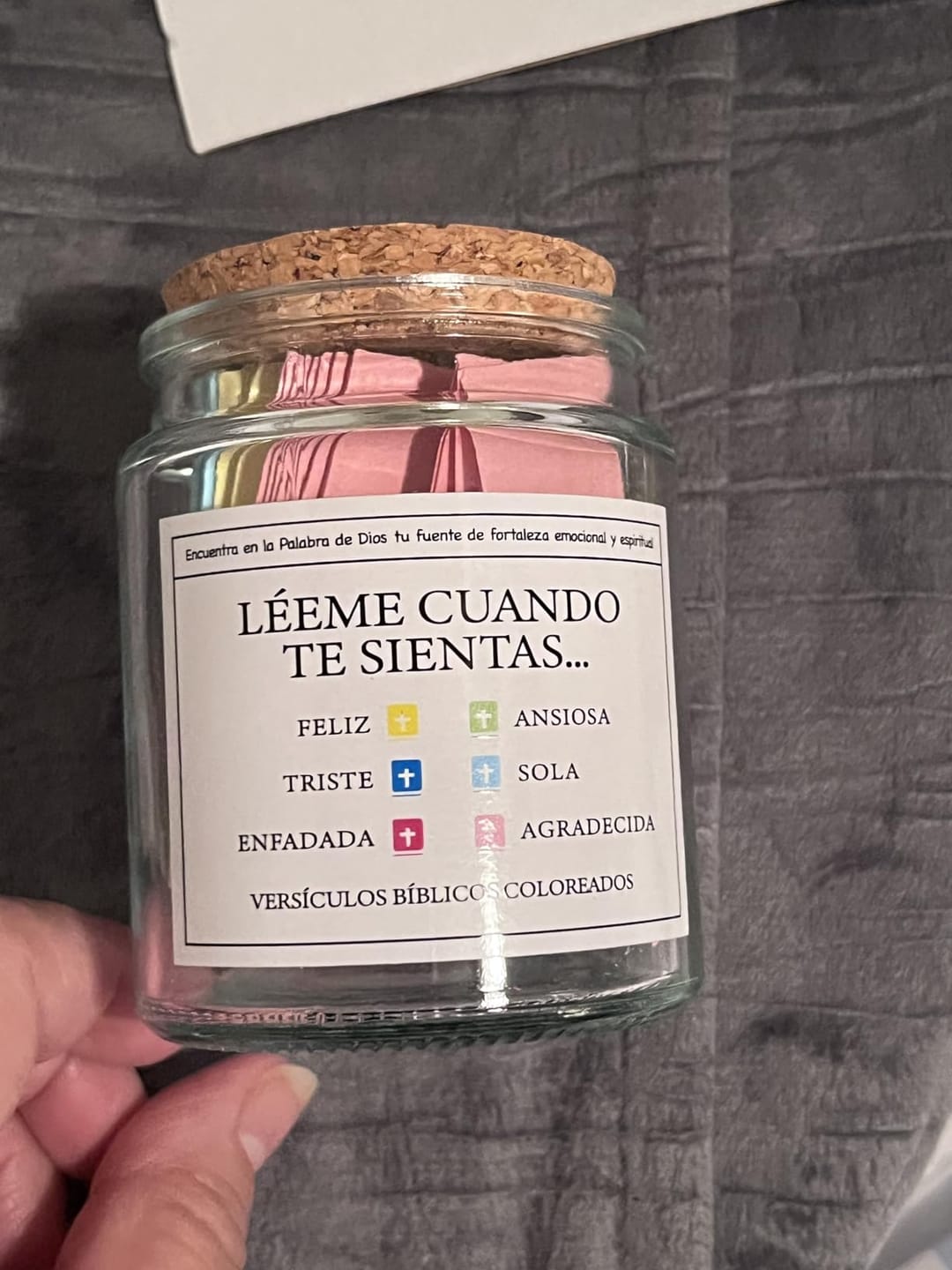 Customer photo review of HOLYJAR – Frasco de Versículos por Emociones
