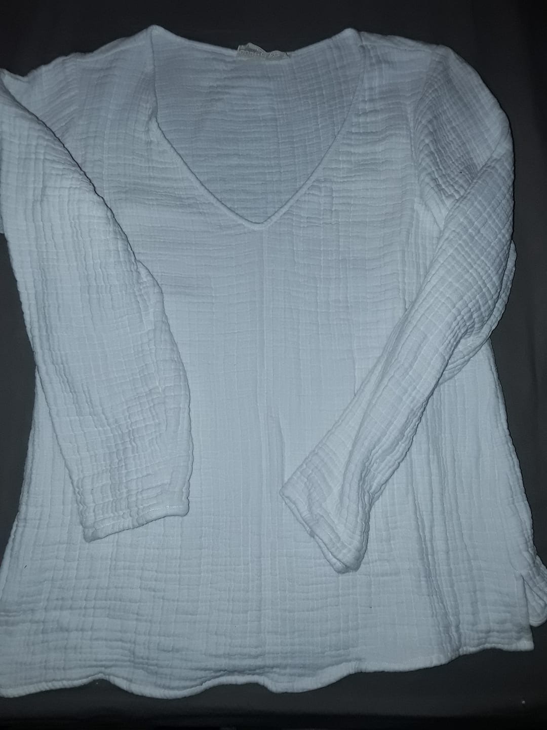 Customer photo review of Blouse Lylou — Quadruple gaze de coton blanche
