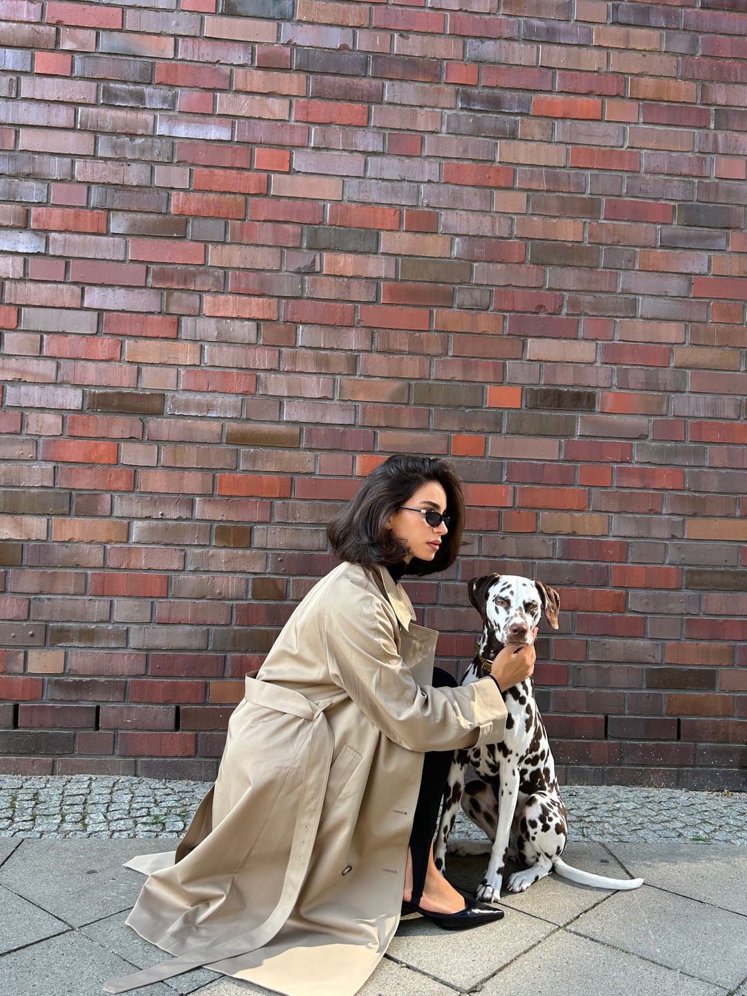 Customer photo review of LILY Belted Collared Trench Coat