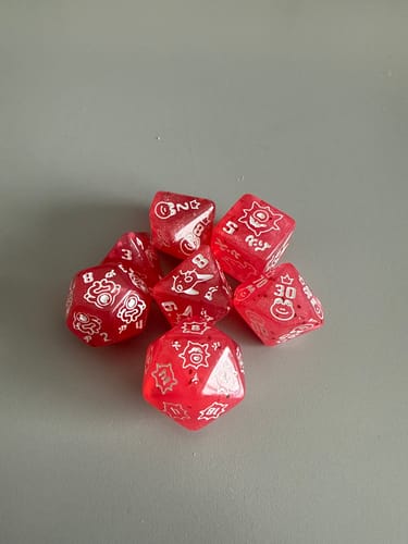 Customer photo review of Obojima Mystery Dice – Unique Custom-Molded DND Dice – Mystery 1 Pack