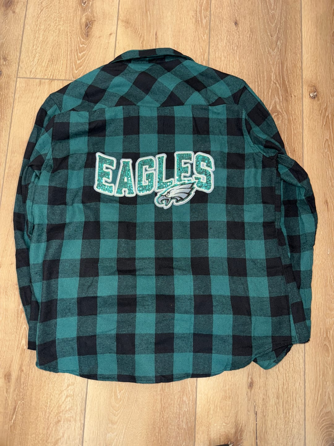 Customer photo review of Custom Football Engraved Patch-Iron On Applique with Heat Activated Backing