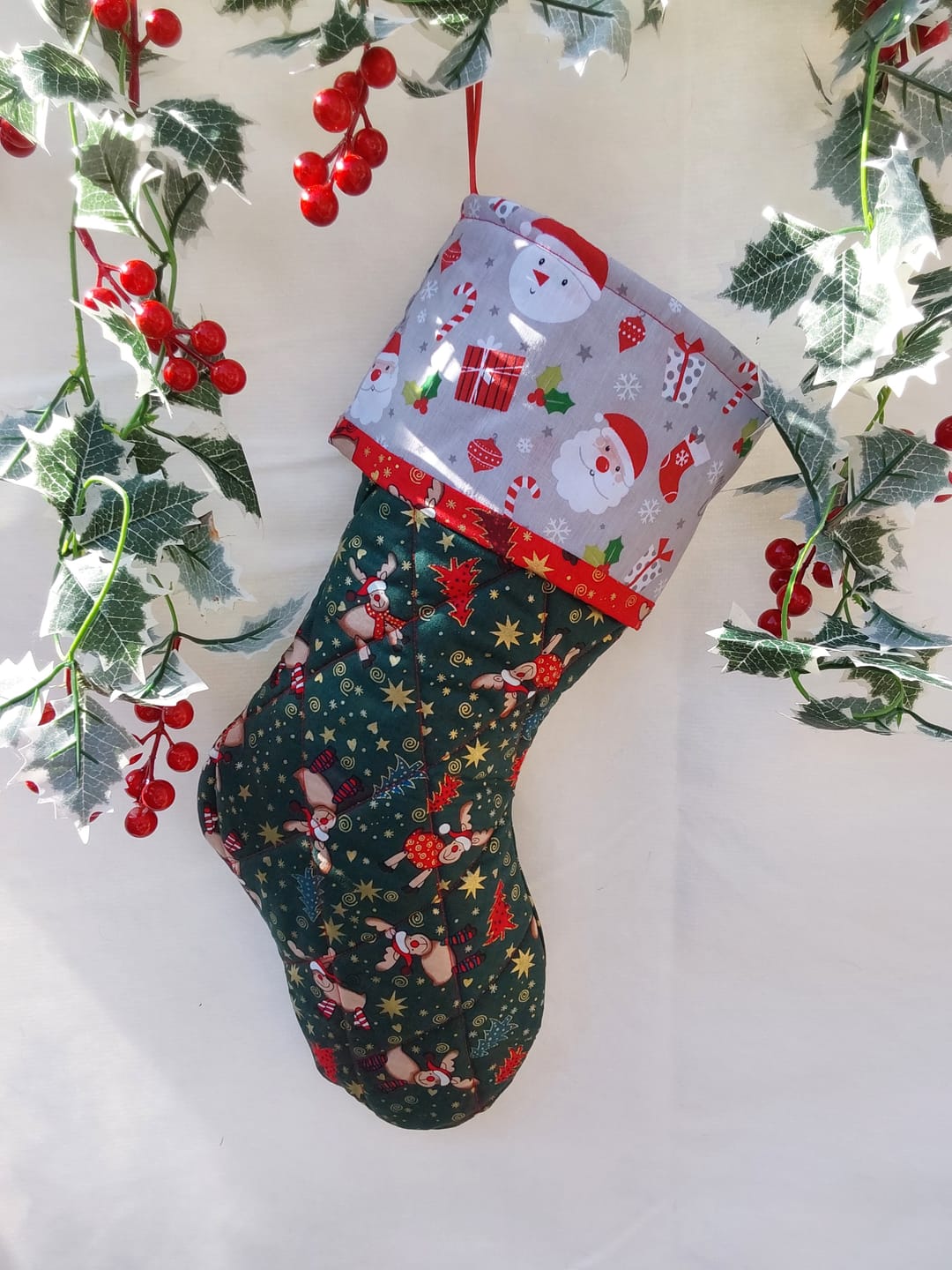 Customer photo review of Dancing Reindeer Christmas Cotton Fabric