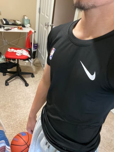 Customer photo review of Elite Pro Black Compression T-Shirt