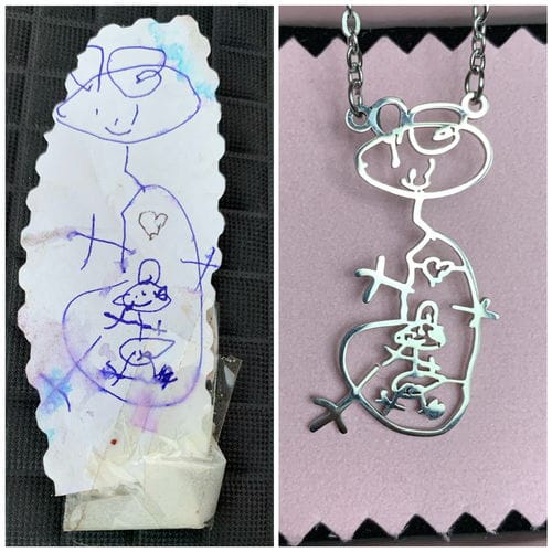 Customer photo review of Halskette aus Kinderzeichnung
