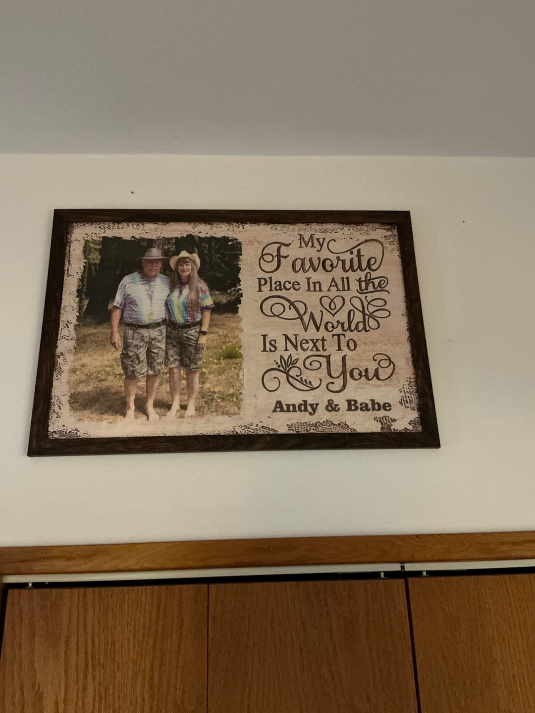 Customer photo review of Next To You Is One Of My Favorite Places To Be - Upload Image - Personalized Horizontal Poster