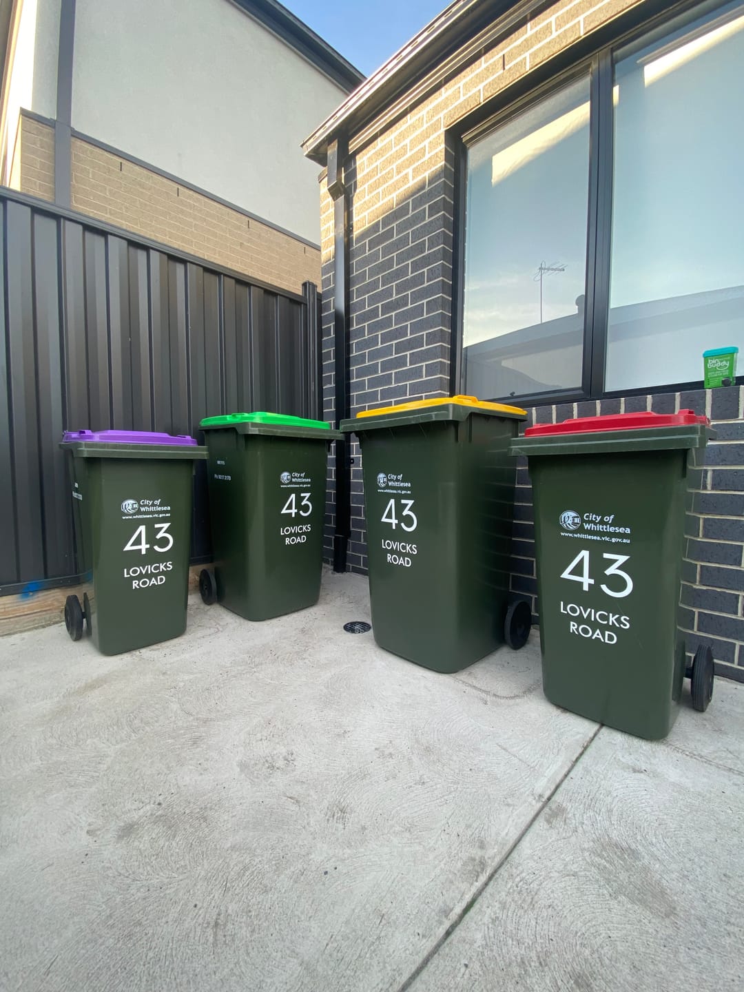Customer photo review of Wheelie Bin Street Name & Number Sticker