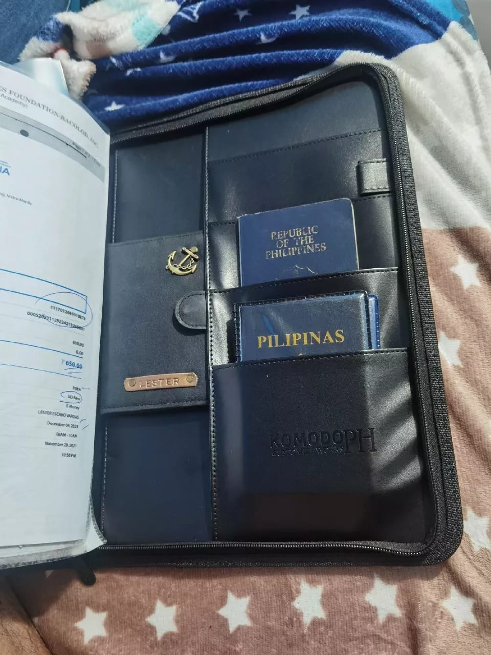 Customer photo review of Leather Portfolio Bag With Handle