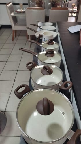 Customer photo review of Brinox - Jogo de Panelas 8 Peças Ceramic Life Smart Plus - Vanilla