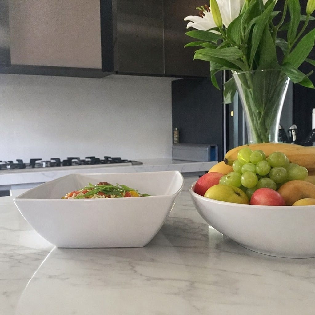 Customer photo review of Curved Bowl 11 inch White Melamine for Table Settings