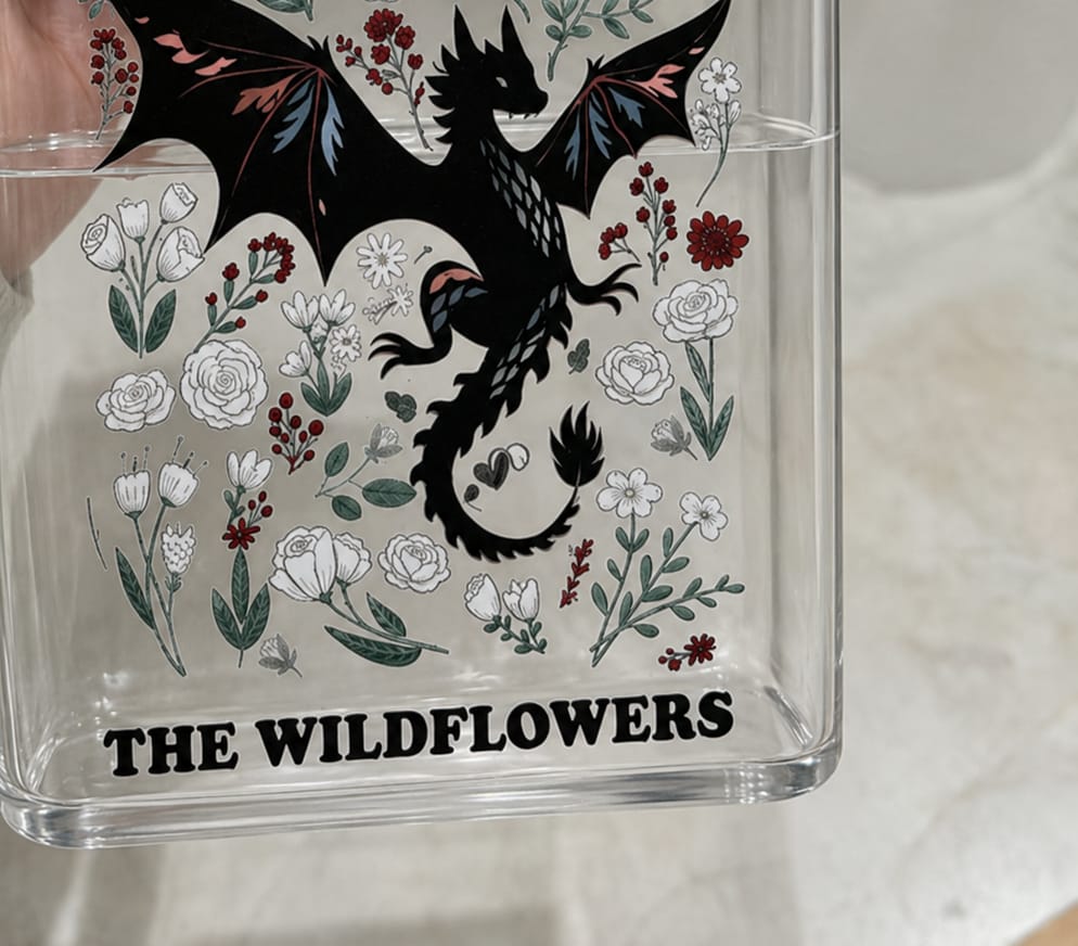 Customer photo review of Fantasy Dragon Acrylic Book Vase Book Lover Gift