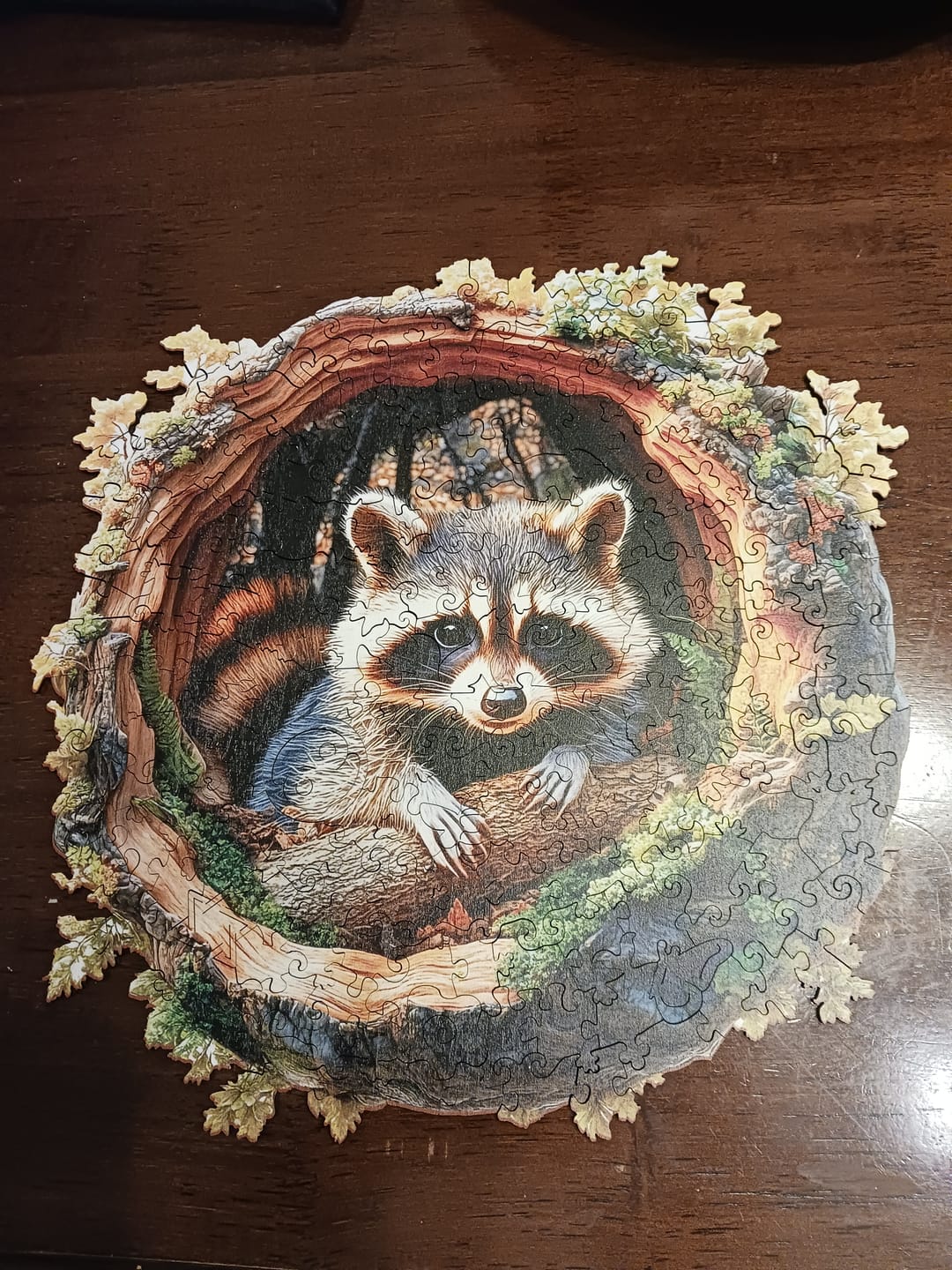 Customer photo review of 3D Tree hole raccoon-2 Wooden Jigsaw Puzzle