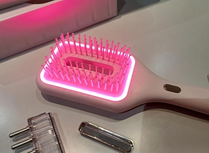 Customer photo review of RootGlow™ LED Scalp Massage Brush — Red Light Glow, Vibration & Oil Applicator