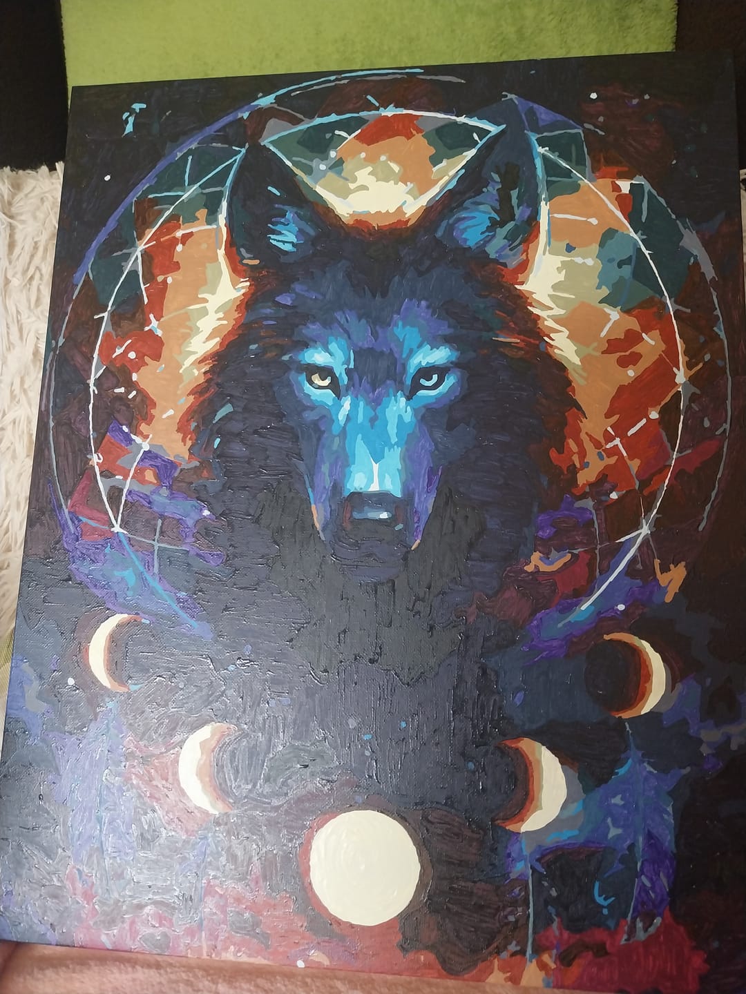 Customer photo review of Malen nach Zahlen - Traumfänger Wolf  - by jojoesart