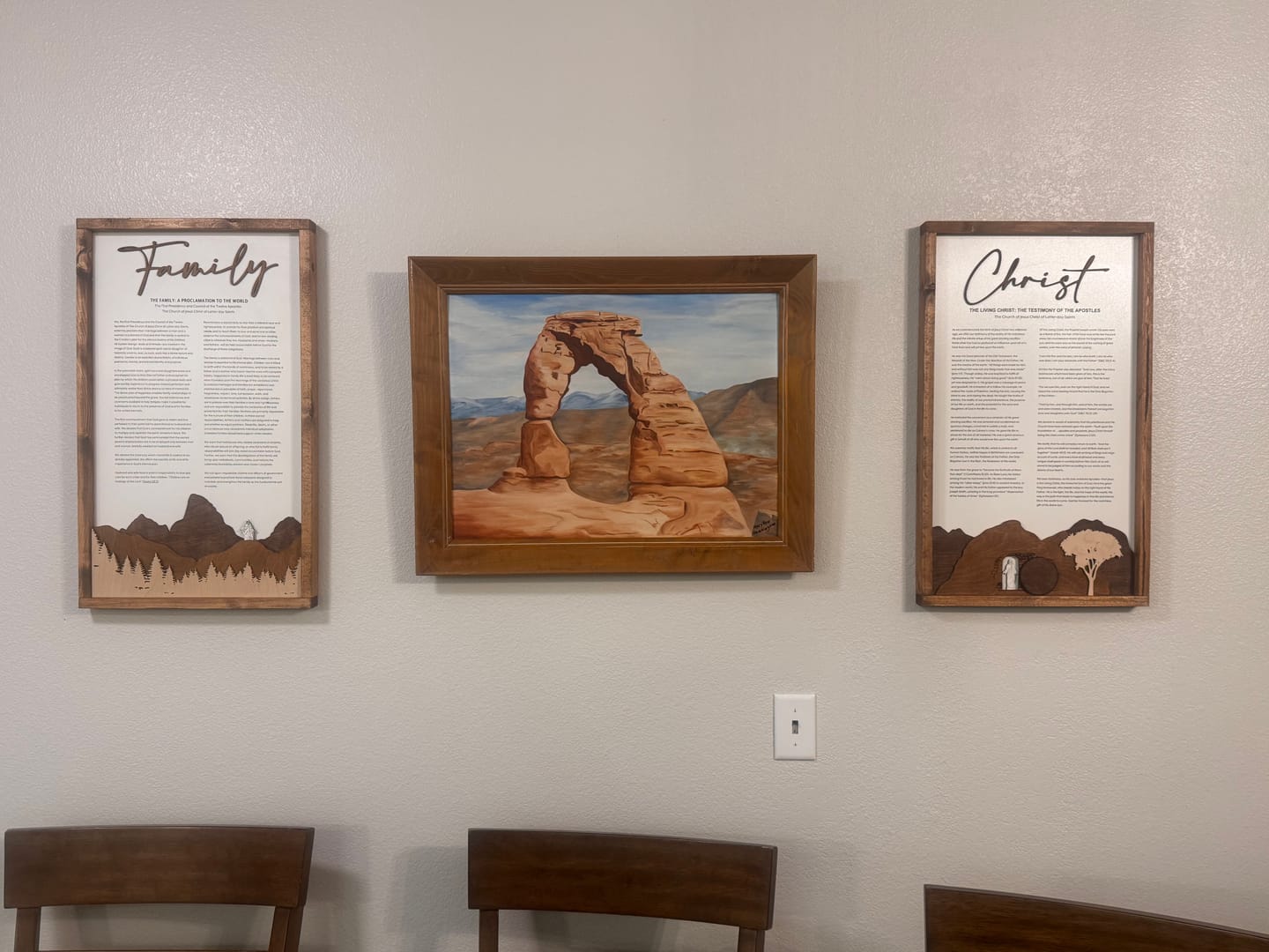 Customer photo review of The Family: A Proclamation to the World | Framed Proclamation Sign with Multi-layered Scenes