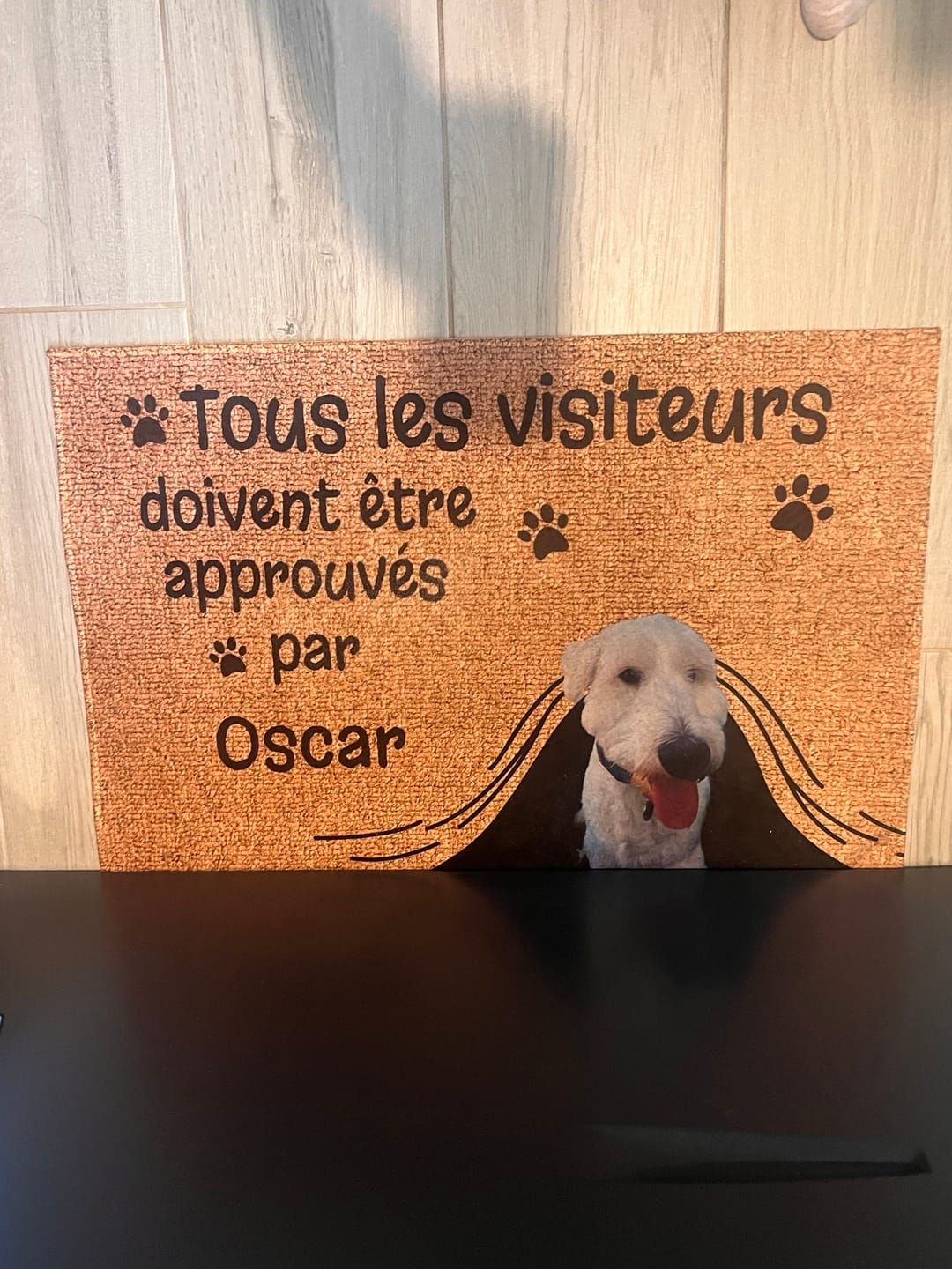 Customer photo review of Visiteur approuvé - Paillasson personnalisé