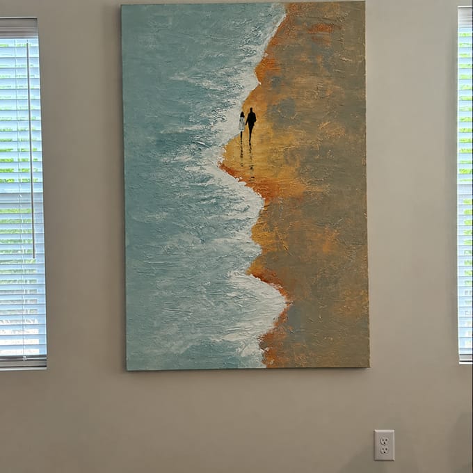 Customer photo review of Abstract Ocean And Sky Wall Art #OS034