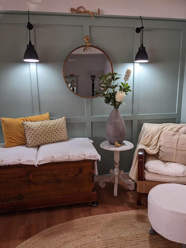 Customer photo review of Elvira French Provincial Round Wall Mirror, Antique Gold Iron with Ring Hanger 60cm