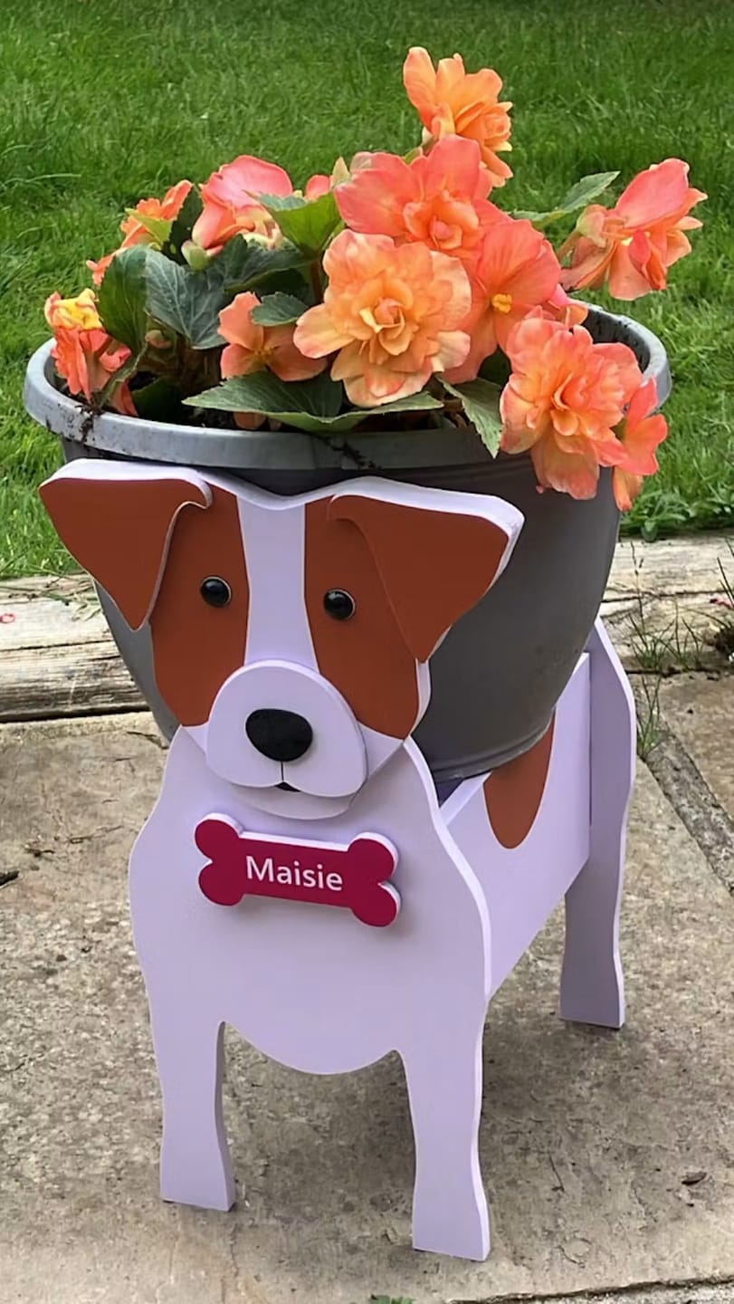 Customer photo review of Dog Planter - Jack Russell Terrier