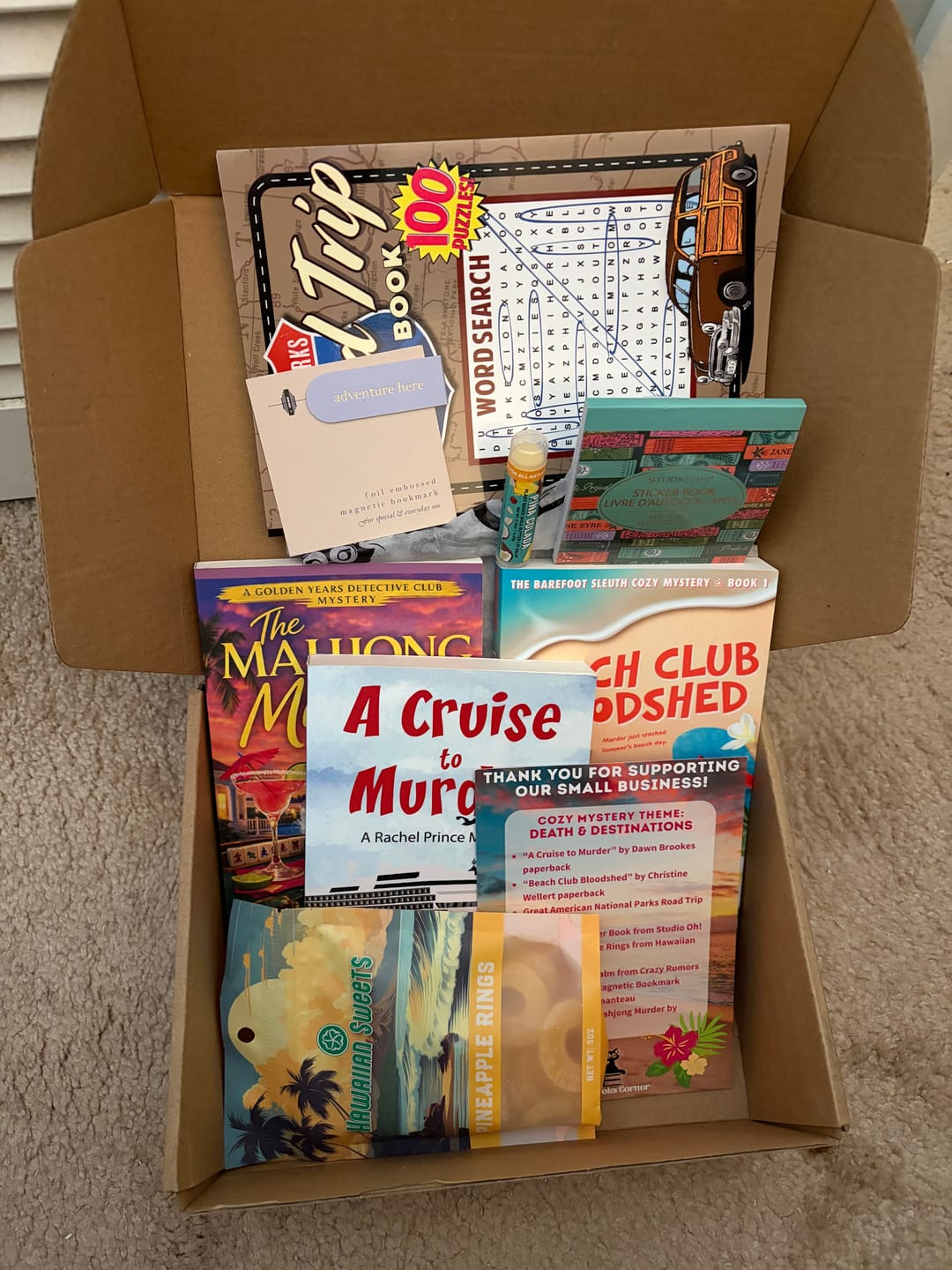 Customer photo review of Quarterly Mystery/Thriller Book Box