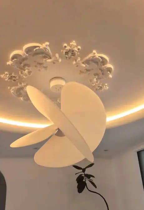 Customer photo review of Modern Italian Minimalist Silk Pendant Light - Nordic White Ceiling Hanging Lamp Fixture for Loft, Villa, Living Room & Hotel