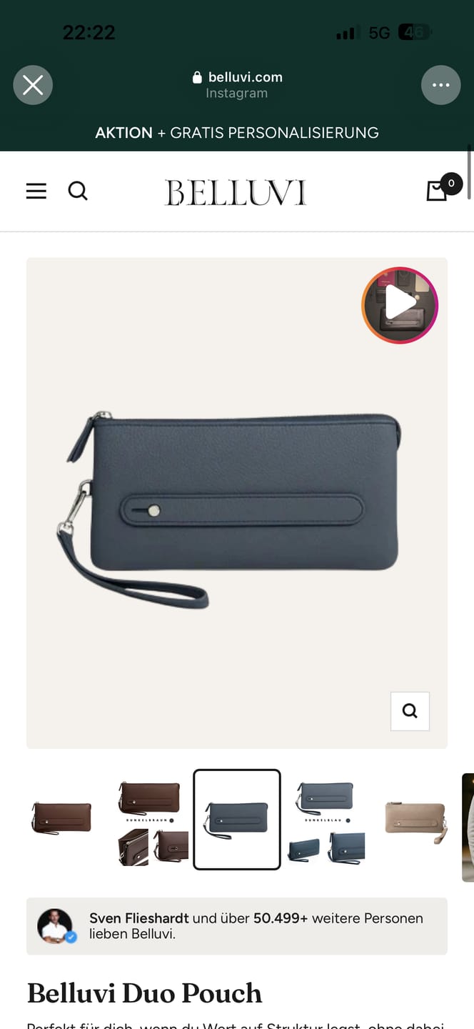 Customer photo review of Belluvi Duo Pouch