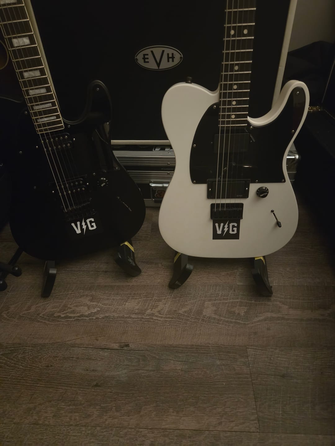 Customer photo review of BunnyNest: Folding A-Frame Guitar & String Instrument Stand