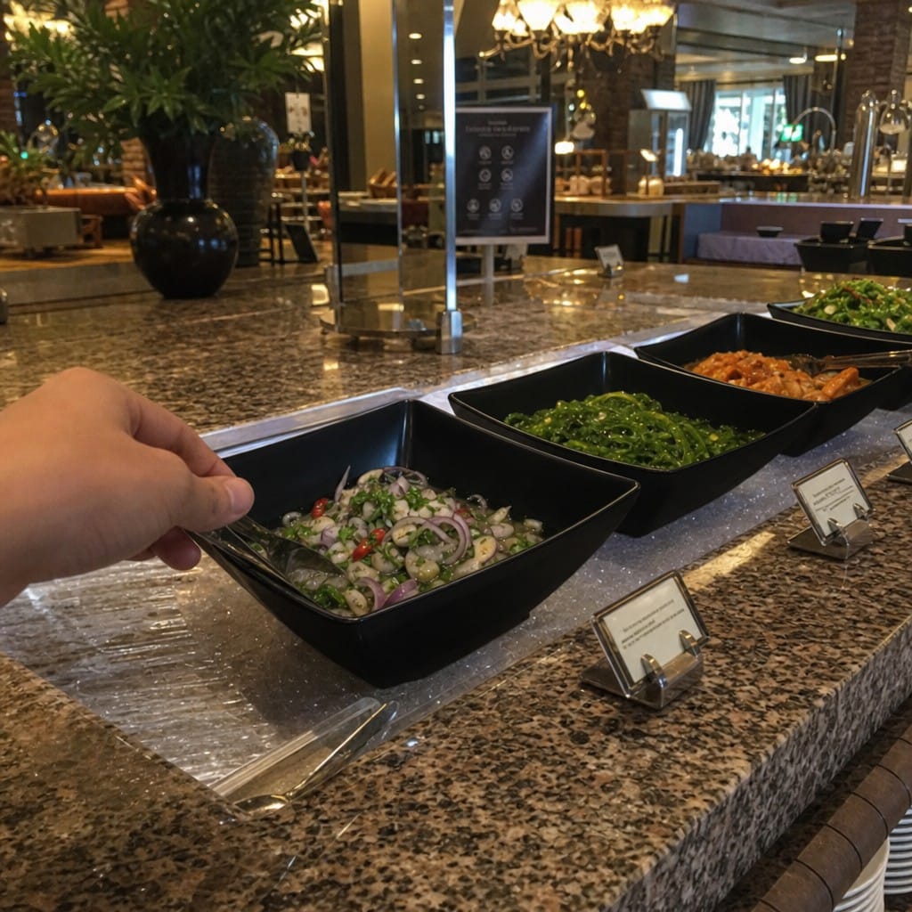 Customer photo review of Curved Bowl 11 inch Black Melamine for Table Settings
