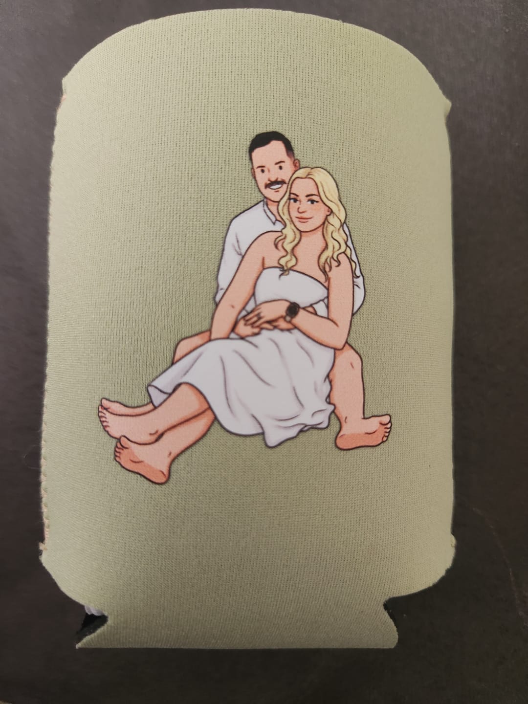 Customer photo review of Wedding stubby holder with image artwork