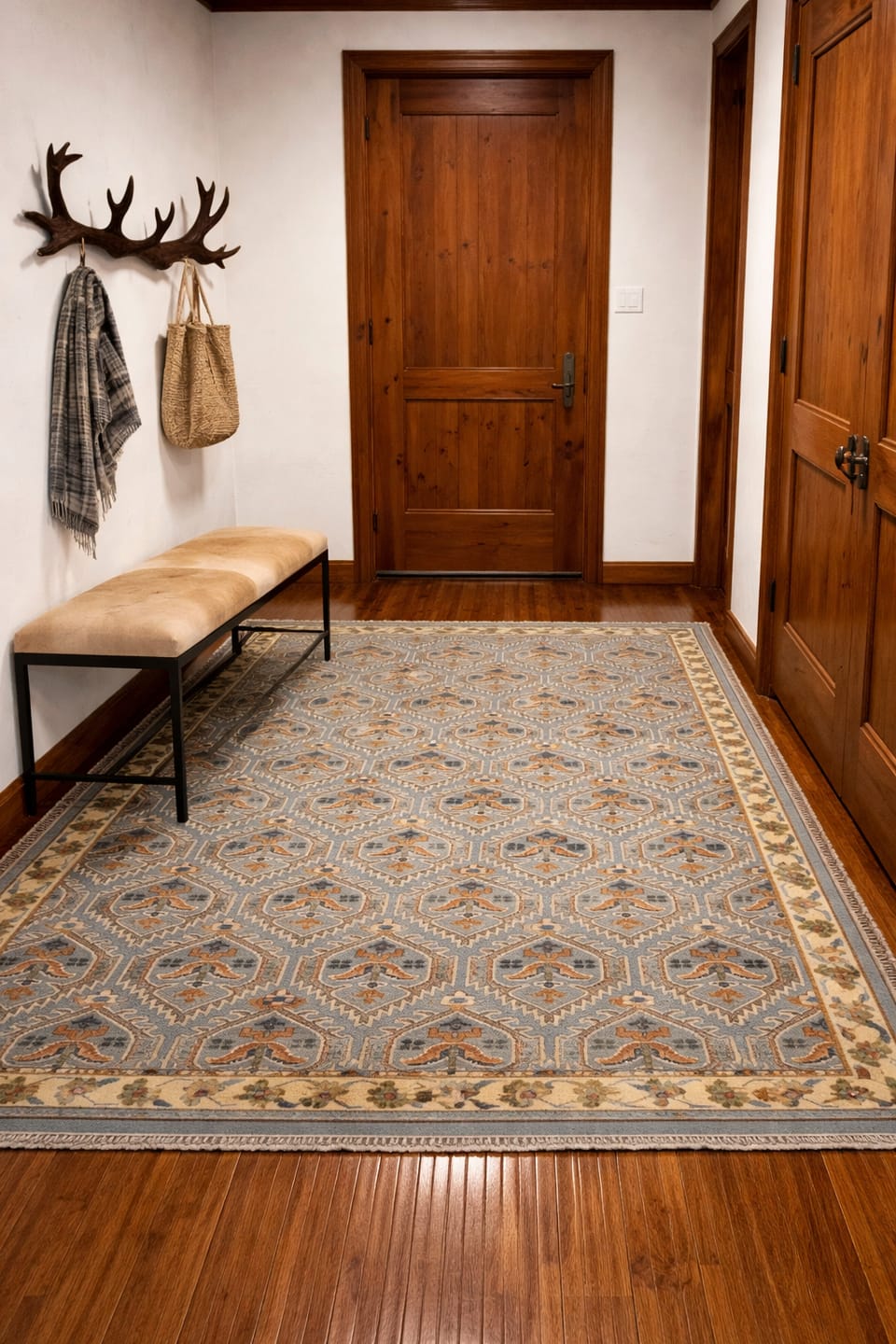 Customer photo review of Blue, Brown and Beige Hand Knotted Wool Antique Vintage Style Multi size wool Area Rug