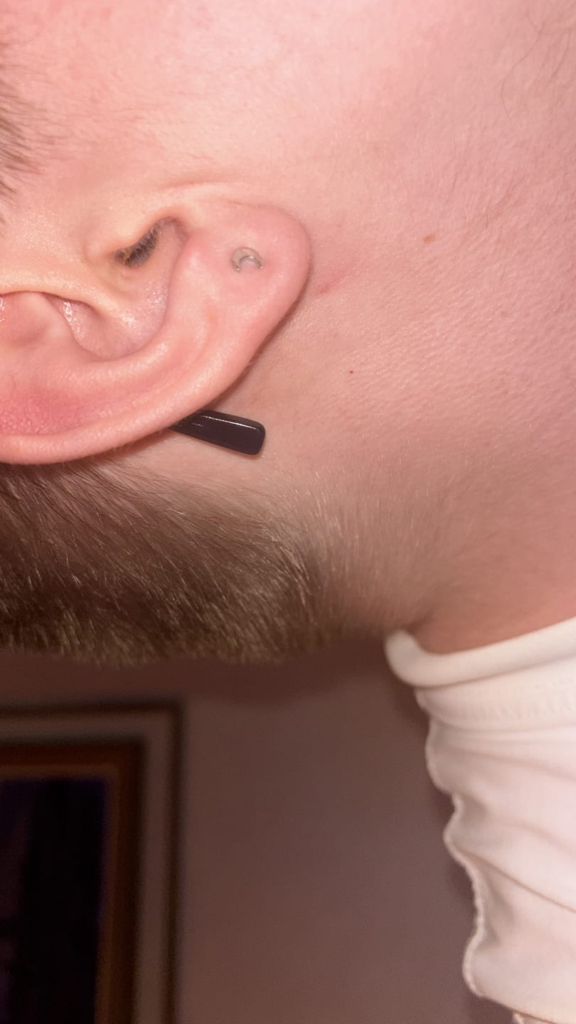 Customer photo review of Mika - Small Moon Stud Earring