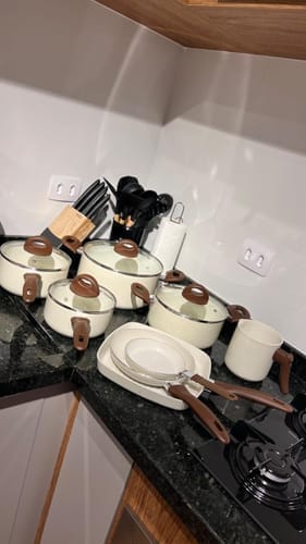 Customer photo review of Brinox - Jogo de Panelas 8 Peças Ceramic Life Smart Plus - Vanilla