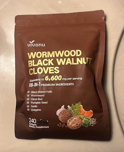 Customer photo review of 18-in-1 Black Walnut & Wormwood Herbal Digestive Cleanse Softgels, 80-Day Supply