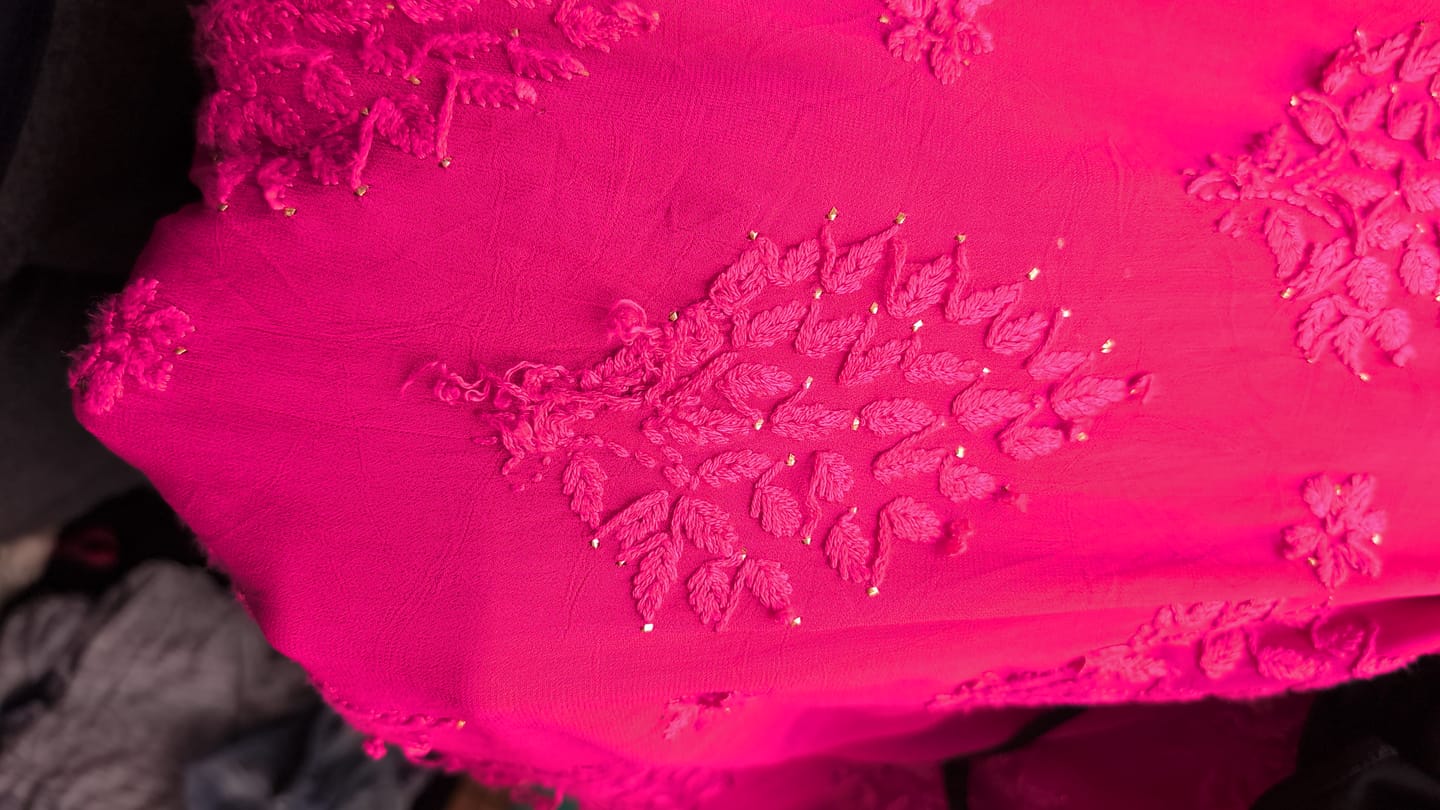 Customer photo review of Hoor Deep Pink Viscose Georgette Kurta