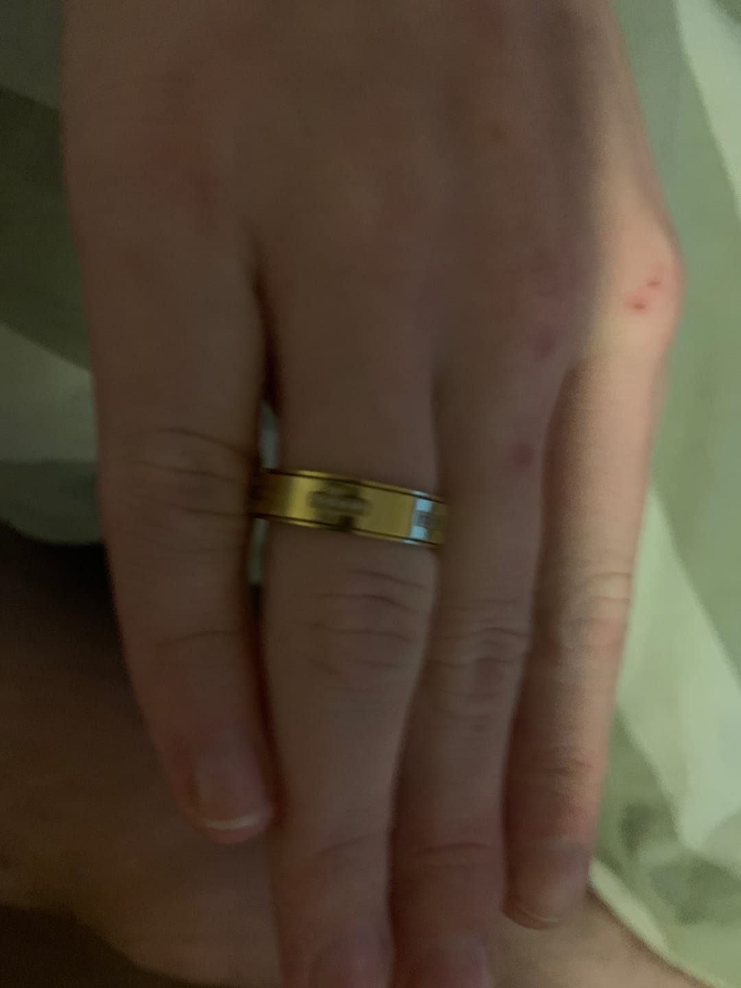 Customer photo review of FREE Today: Dual-Layer Rotatable Cross Accent Anxiety Relief Ring: Timeless Emblem of Abiding Heavenly Shelter