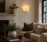 Customer photo review of Sculpted Glass Flower Wall Sconce