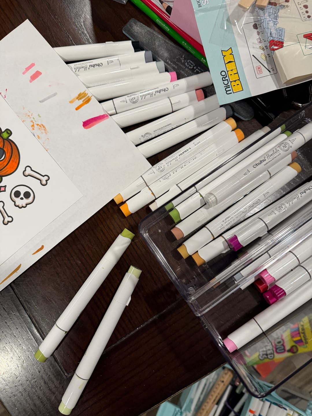 Customer photo review of Ohuhu Honolulu 120 Colors Dual Tips Alcohol Art Markers (New Color Codes)