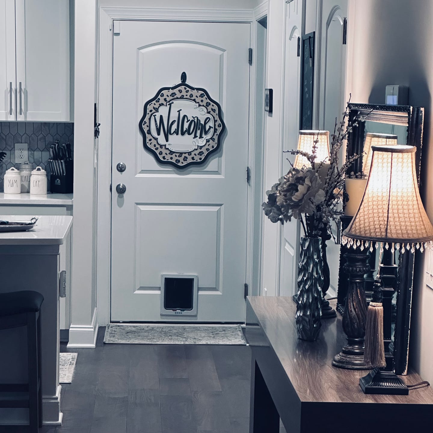 Customer photo review of Leopard Cheetah Welcome Door Hanger