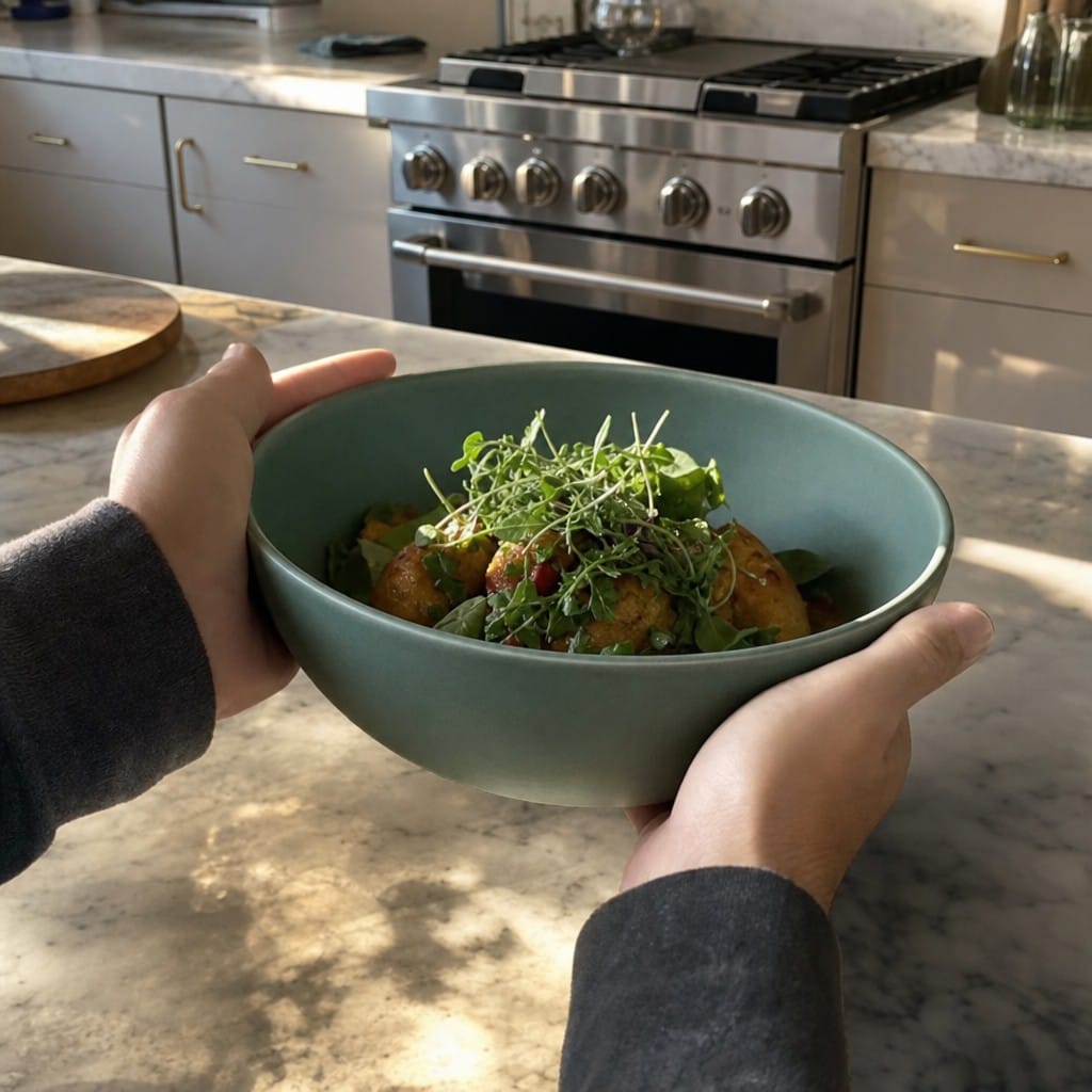 Customer photo review of Deep Bowls Andorra Green Porcelain for Casual Dining (Pack of 12)