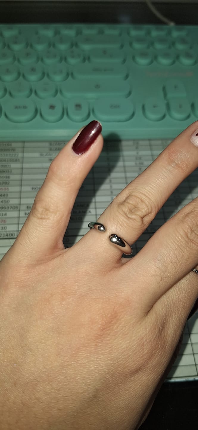 Customer photo review of Anillo Ajustable Lush Plata