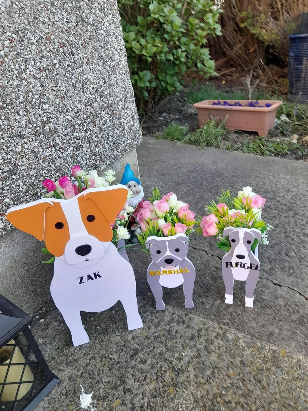 Customer photo review of Dog Planter - Staffordshire Bull Terrier