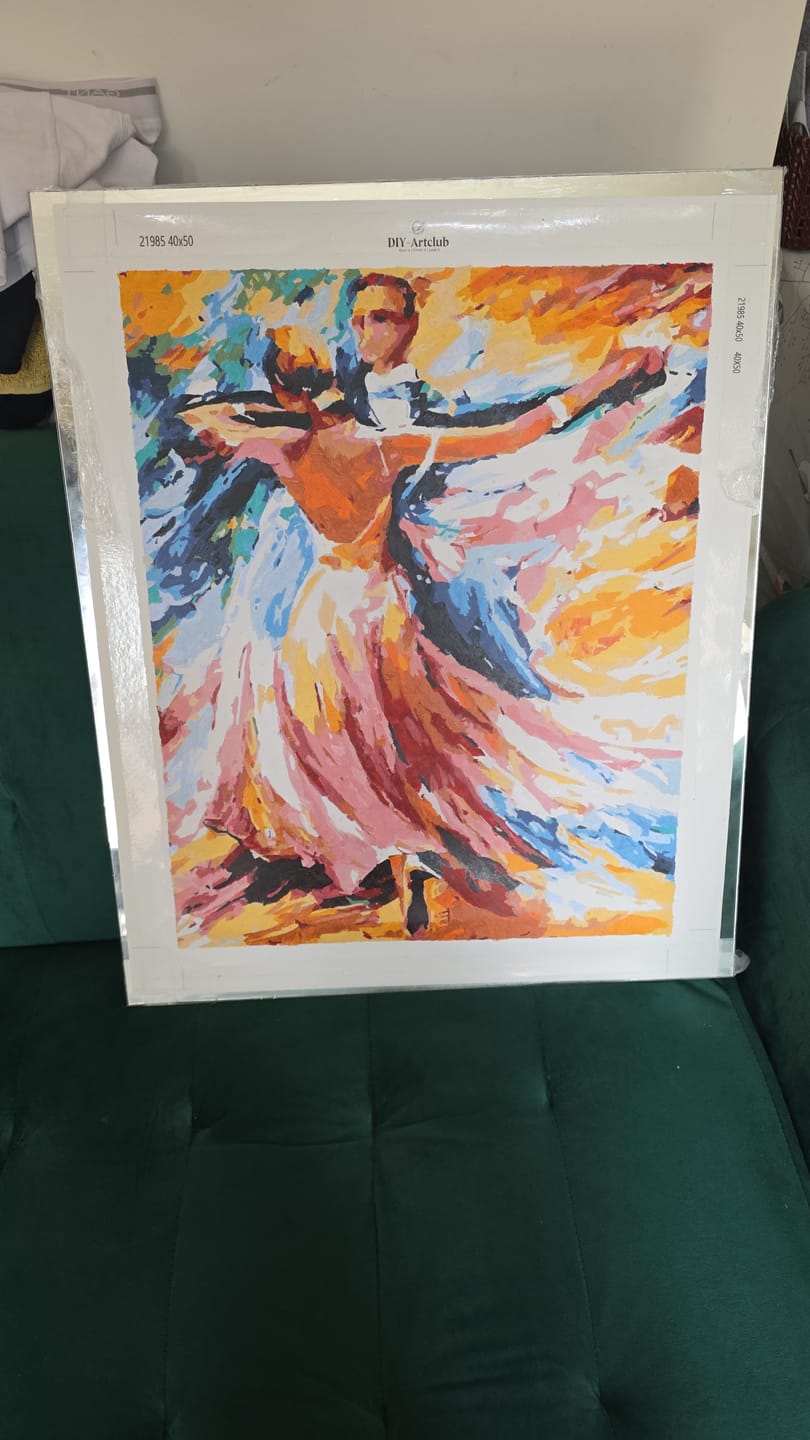 Customer photo review of Colorful Couple Dancing | Paint by Numbers