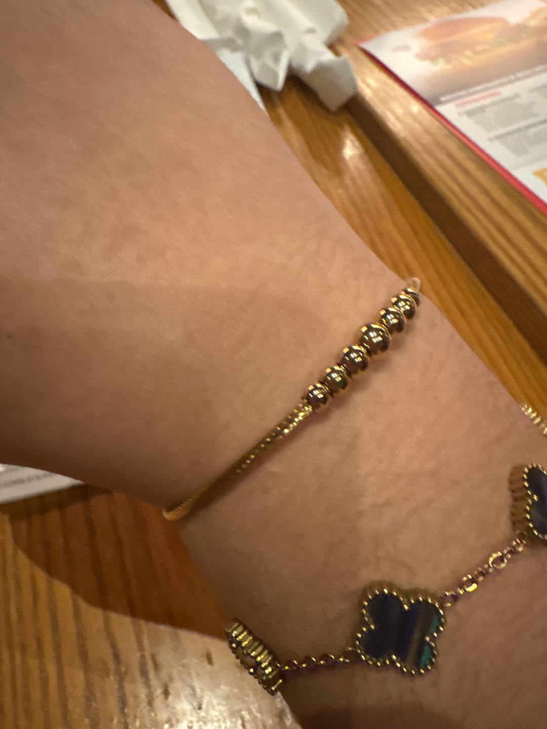 Customer photo review of Yuri Gold Bead Bangle