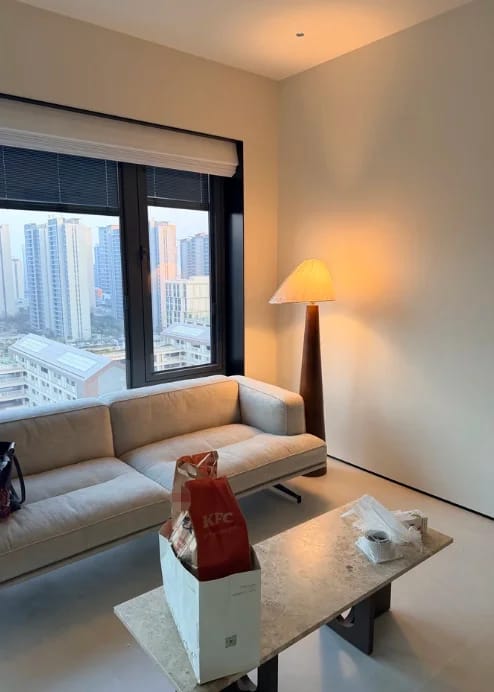 Customer photo review of Conical Oak Solid Wood Floor Lamp - Retro Wabi-Sabi Standing Light & Desk Lamp Fixture for Living Room, Bedroom & Study