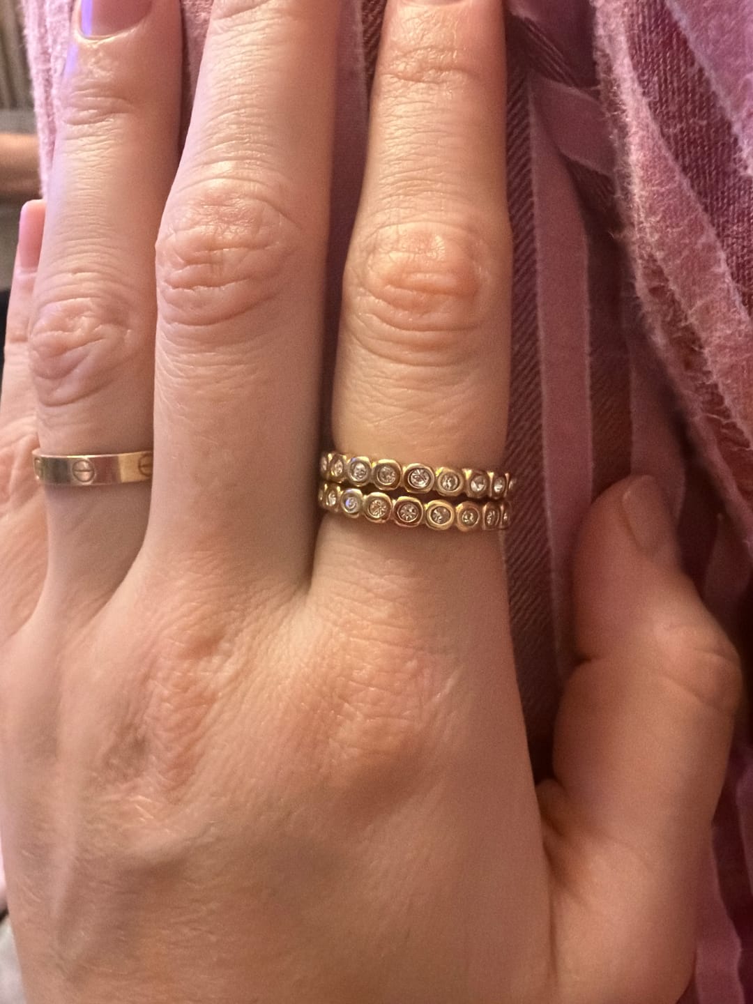 Customer photo review of Bezel Tennis Ring