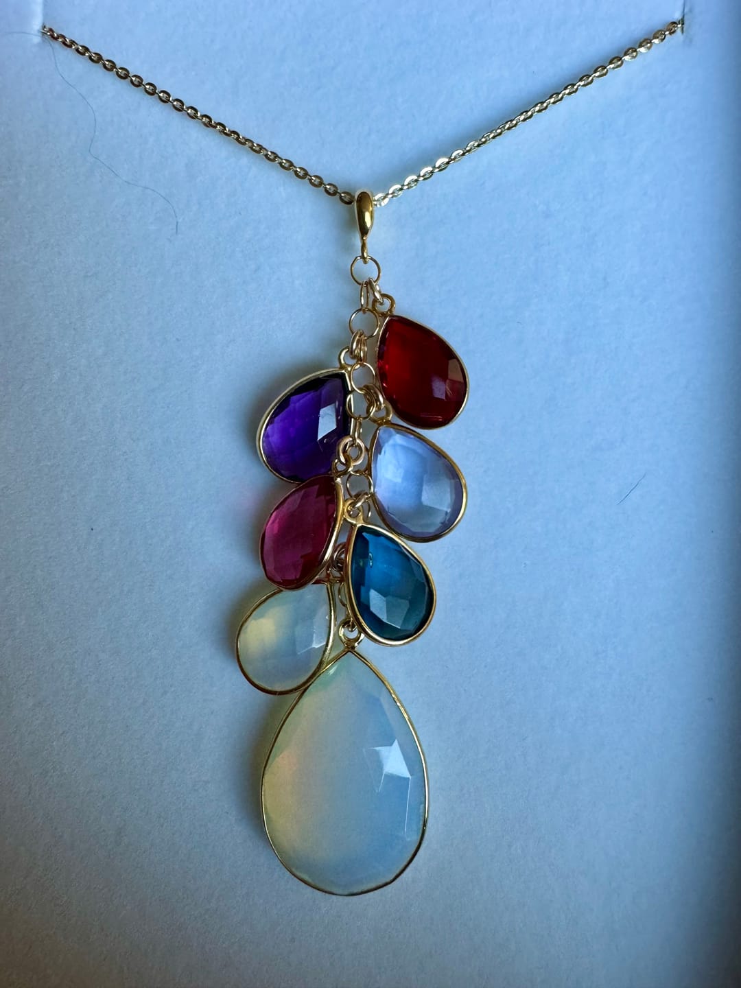 Customer photo review of Custom Family Birthstone Necklace for Mom & Grandma, Personalized Mom and Children's Birthstone Necklace
