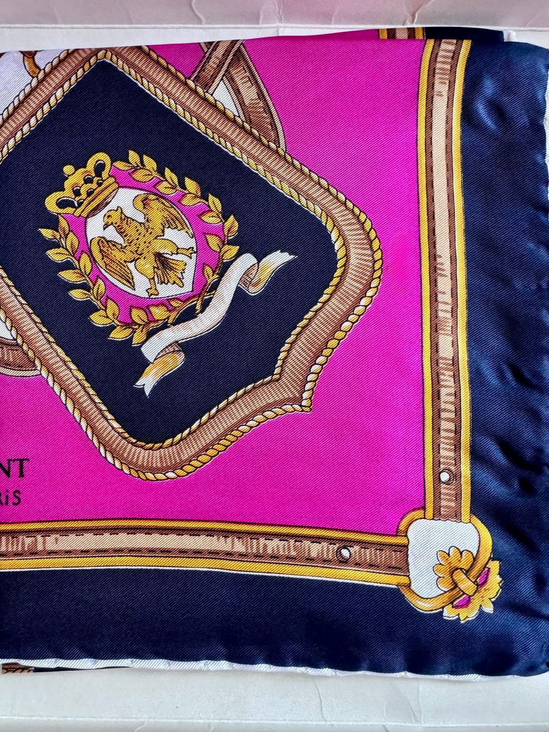 Customer photo review of Brand New J D'Ormont Hot Pink Equestrian Silk Scarf