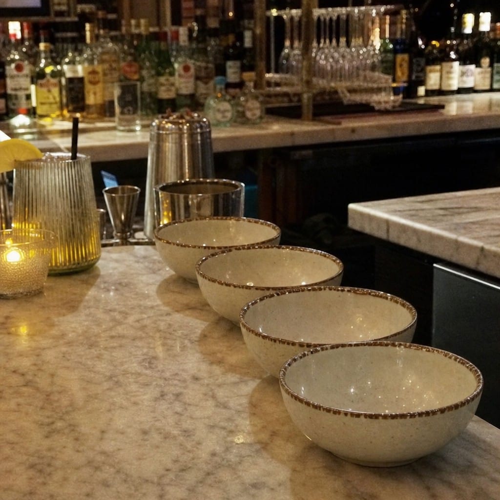 Customer photo review of Brown Speckled Alumina Vitrified Ceramic Cups for Catering (Pack of 12)