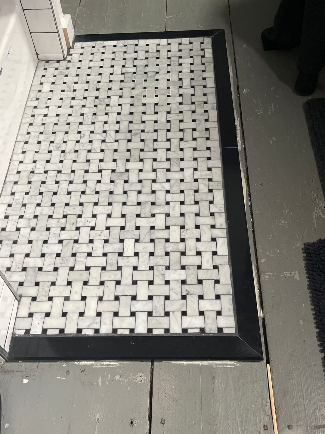 Customer photo review of Pure Black Marble Trim Piece 24" x 2"